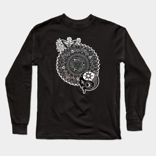 Butterfly and Yin Yang Mandala Long Sleeve T-Shirt